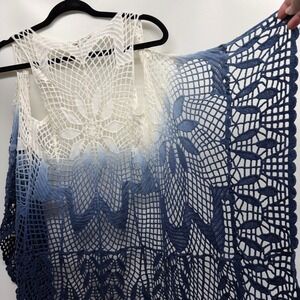 Ombre Crochet Vest Knit Open Weave Small Layering Cottagecore Fairycore Festival